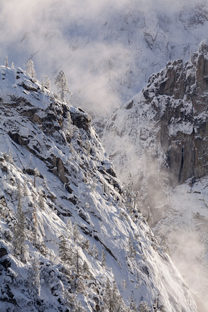 Sentinel Rock In Snow, Detail
